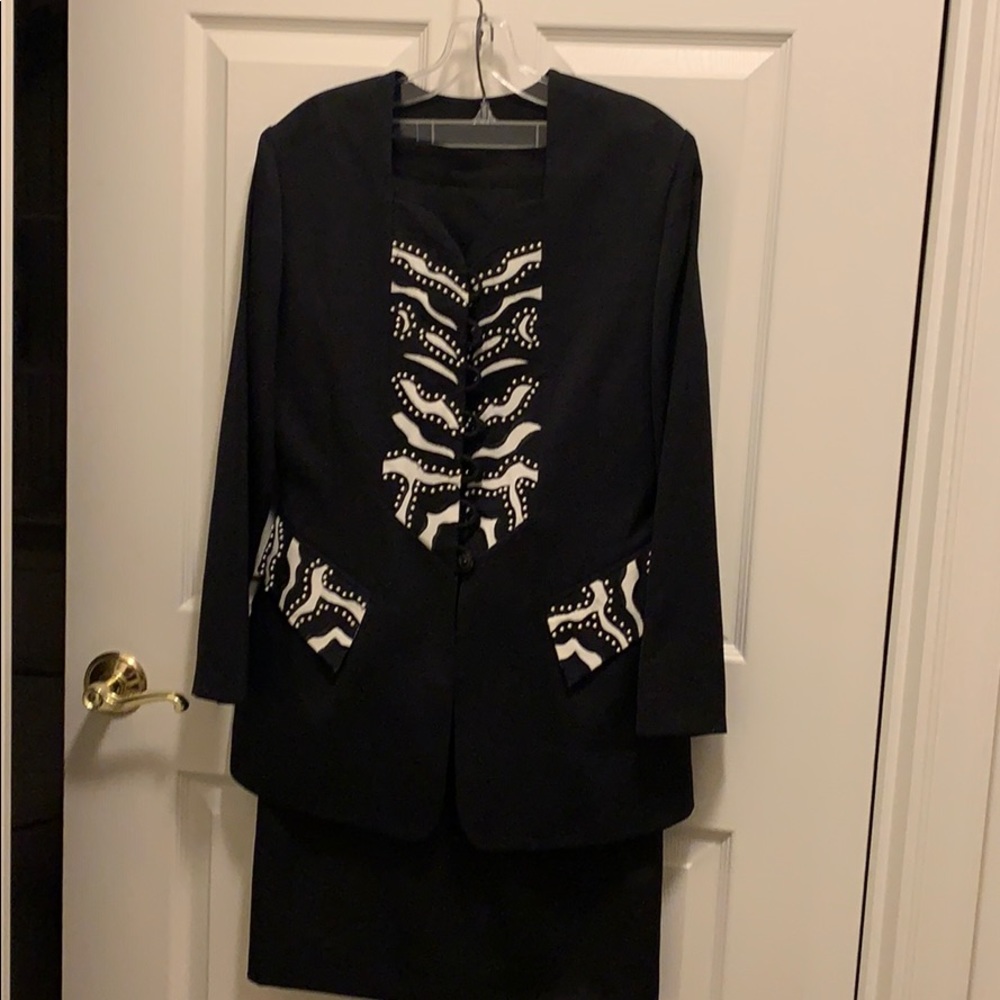 Black and white suite and skirt